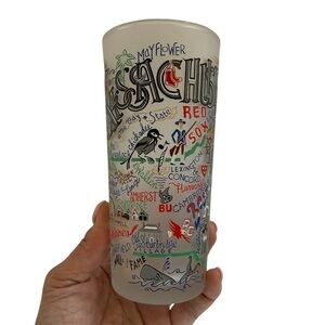 Massachusetts Themed Frosted Glass